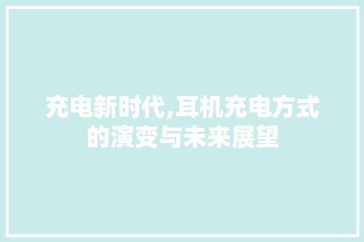 充电新时代,耳机充电方式的演变与未来展望