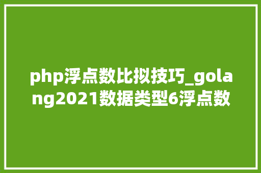 php浮点数比拟技巧_golang2021数据类型6浮点数精度与比较