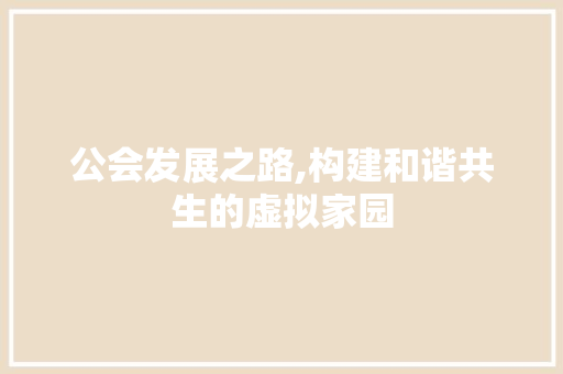 公会发展之路,构建和谐共生的虚拟家园