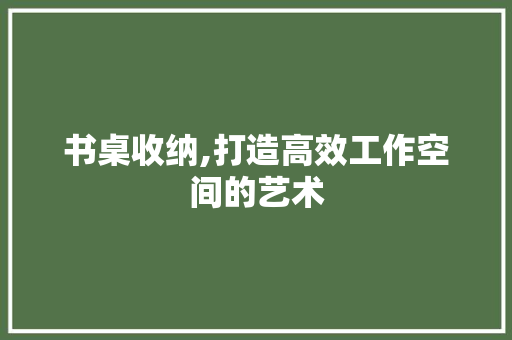 书桌收纳,打造高效工作空间的艺术