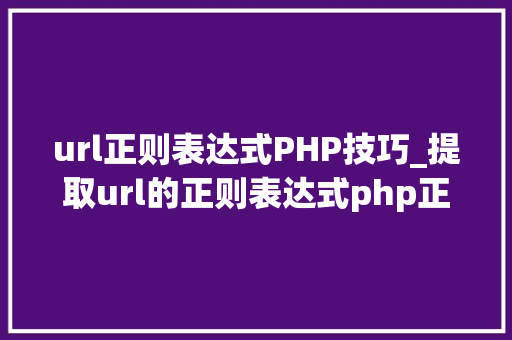 url正则表达式PHP技巧_提取url的正则表达式php正则表达式提取url