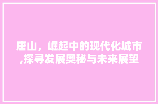 唐山，崛起中的现代化城市,探寻发展奥秘与未来展望