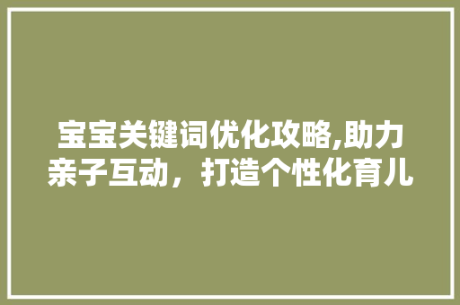 宝宝关键词优化攻略,助力亲子互动，打造个性化育儿体验