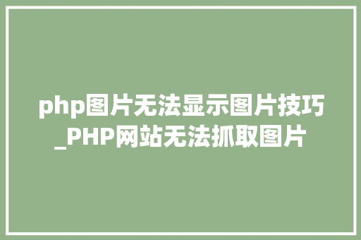 php图片无法显示图片技巧_PHP网站无法抓取图片
