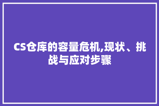 CS仓库的容量危机,现状、挑战与应对步骤