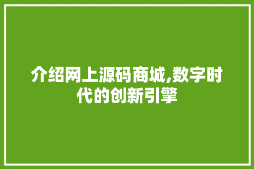 介绍网上源码商城,数字时代的创新引擎
