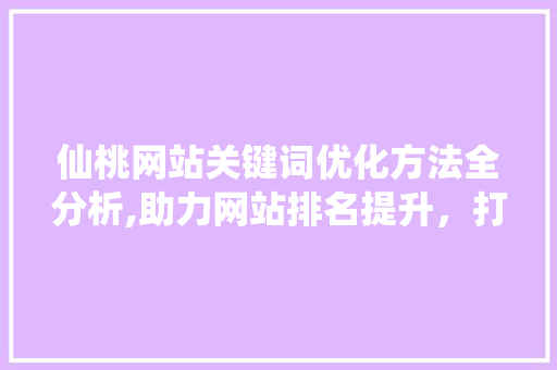 仙桃网站关键词优化方法全分析,助力网站排名提升，打造高效网络营销步骤