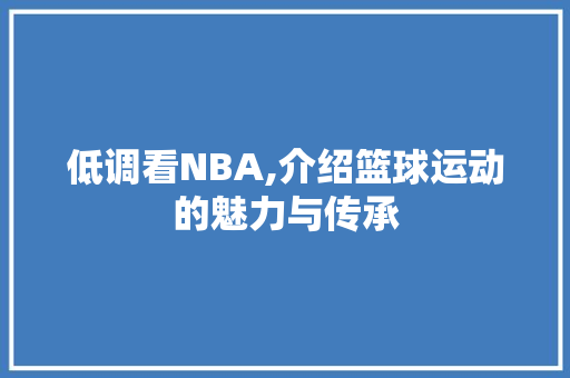 低调看NBA,介绍篮球运动的魅力与传承