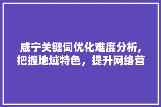 咸宁关键词优化难度分析,把握地域特色，提升网络营销效果