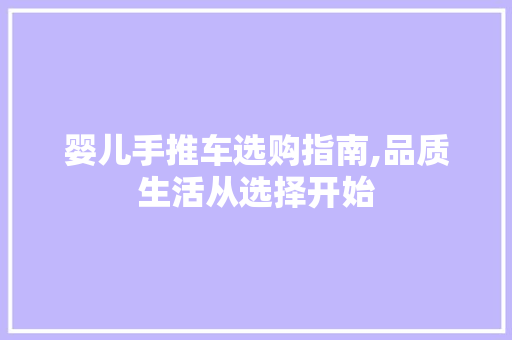 婴儿手推车选购指南,品质生活从选择开始