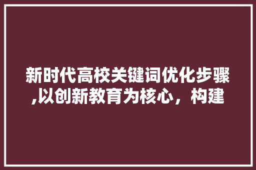 新时代高校关键词优化步骤,以创新教育为核心，构建多元化发展格局