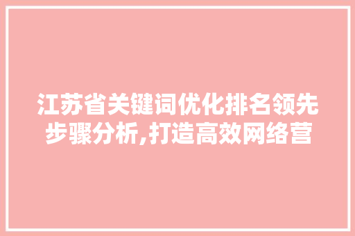 江苏省关键词优化排名领先步骤分析,打造高效网络营销之路