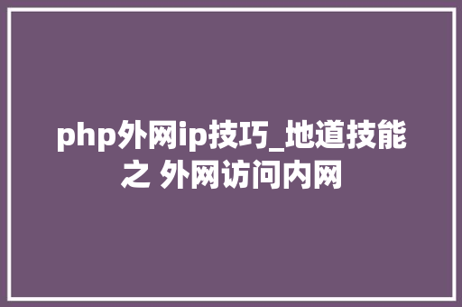 php外网ip技巧_地道技能之 外网访问内网
