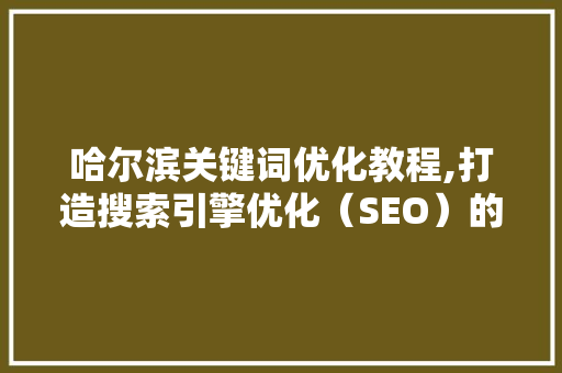 哈尔滨关键词优化教程,打造搜索引擎优化（SEO）的黄金步骤