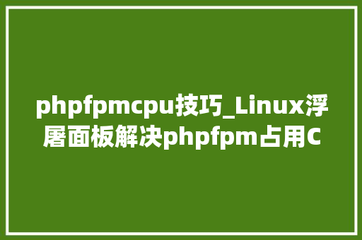phpfpmcpu技巧_Linux浮屠面板解决phpfpm占用CPU过高全记录
