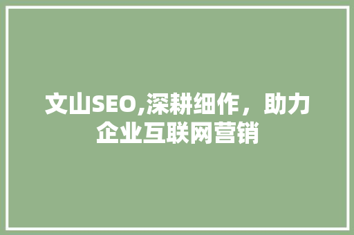 文山SEO,深耕细作，助力企业互联网营销