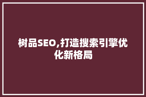 树品SEO,打造搜索引擎优化新格局