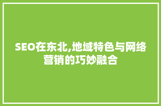 SEO在东北,地域特色与网络营销的巧妙融合