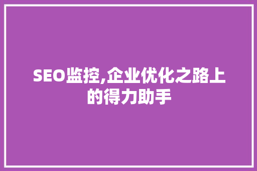 SEO监控,企业优化之路上的得力助手