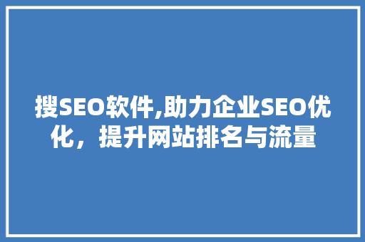 搜SEO软件,助力企业SEO优化，提升网站排名与流量