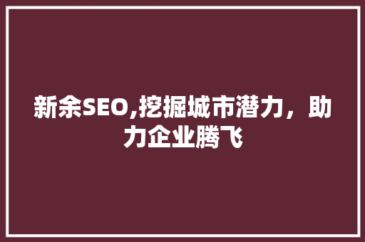 新余SEO,挖掘城市潜力，助力企业腾飞