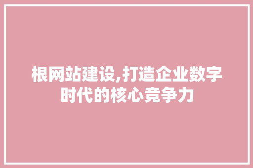 根网站建设,打造企业数字时代的核心竞争力