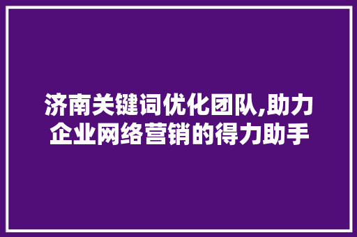 济南关键词优化团队,助力企业网络营销的得力助手