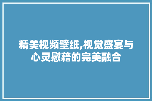 精美视频壁纸,视觉盛宴与心灵慰藉的完美融合