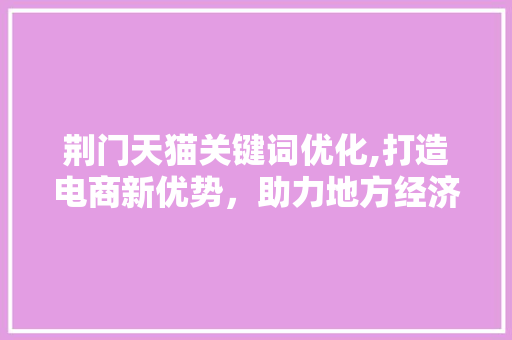 荆门天猫关键词优化,打造电商新优势，助力地方经济发展