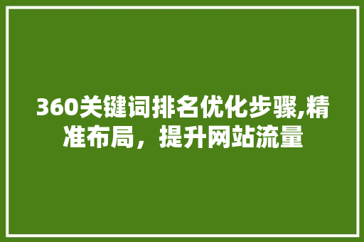 360关键词排名优化步骤,精准布局，提升网站流量