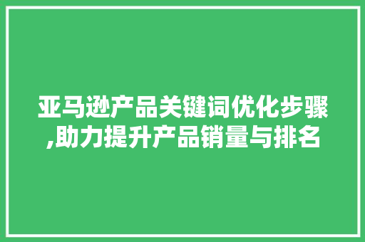 亚马逊产品关键词优化步骤,助力提升产品销量与排名