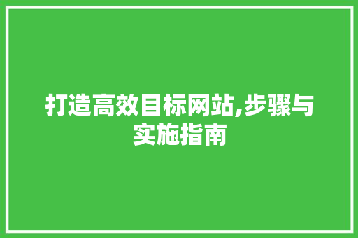 打造高效目标网站,步骤与实施指南