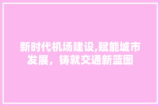 新时代机场建设,赋能城市发展，铸就交通新蓝图