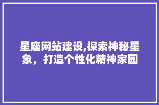 星座网站建设,探索神秘星象，打造个性化精神家园