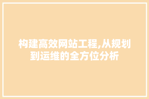 构建高效网站工程,从规划到运维的全方位分析