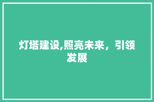 灯塔建设,照亮未来，引领发展