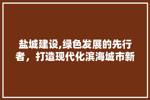 盐城建设,绿色发展的先行者，打造现代化滨海城市新名片