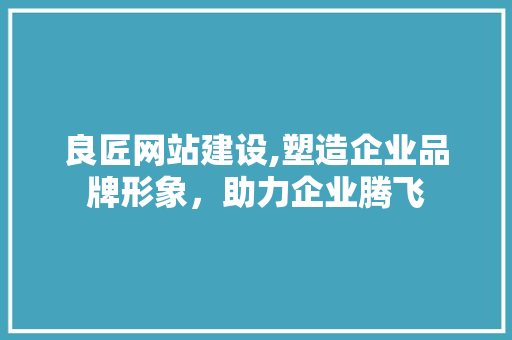 良匠网站建设,塑造企业品牌形象，助力企业腾飞