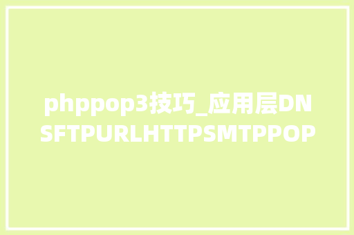 phppop3技巧_应用层DNSFTPURLHTTPSMTPPOP3