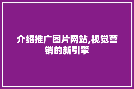 介绍推广图片网站,视觉营销的新引擎