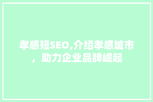 孝感短SEO,介绍孝感城市，助力企业品牌崛起