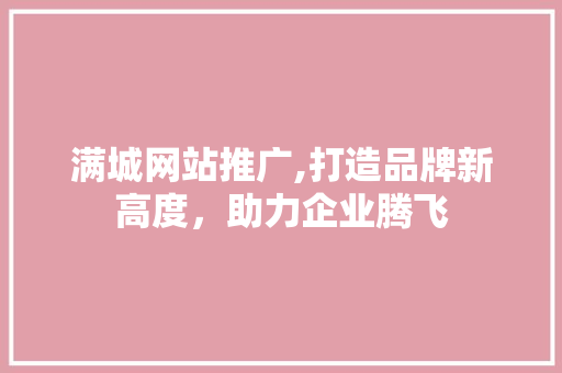 满城网站推广,打造品牌新高度，助力企业腾飞