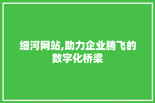 细河网站,助力企业腾飞的数字化桥梁