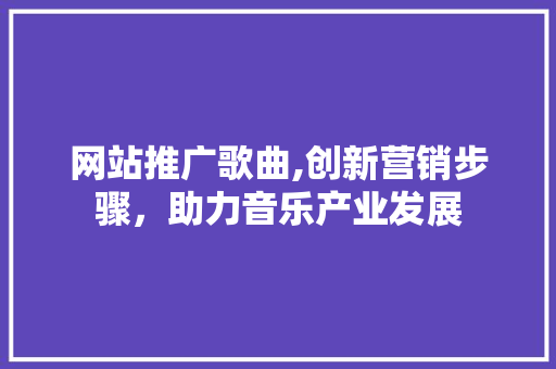 网站推广歌曲,创新营销步骤，助力音乐产业发展