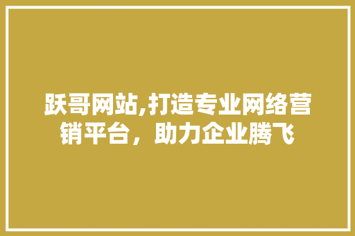 跃哥网站,打造专业网络营销平台，助力企业腾飞
