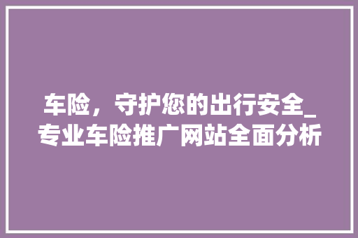 车险，守护您的出行安全_专业车险推广网站全面分析