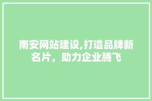 南安网站建设,打造品牌新名片，助力企业腾飞