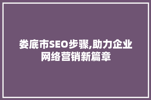 娄底市SEO步骤,助力企业网络营销新篇章