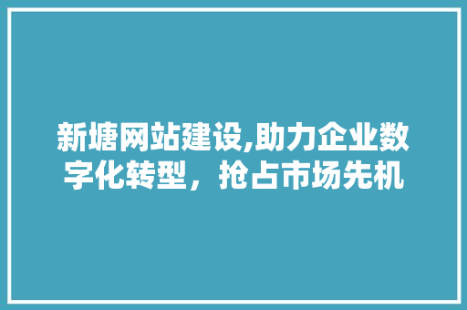 新塘网站建设,助力企业数字化转型，抢占市场先机