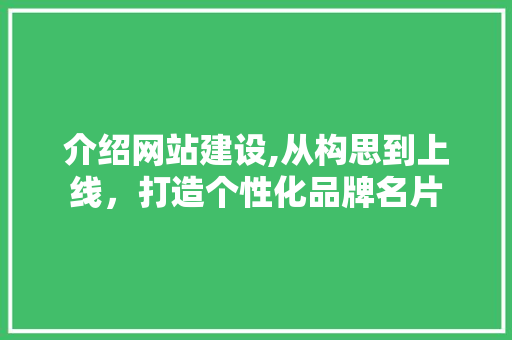 介绍网站建设,从构思到上线，打造个性化品牌名片